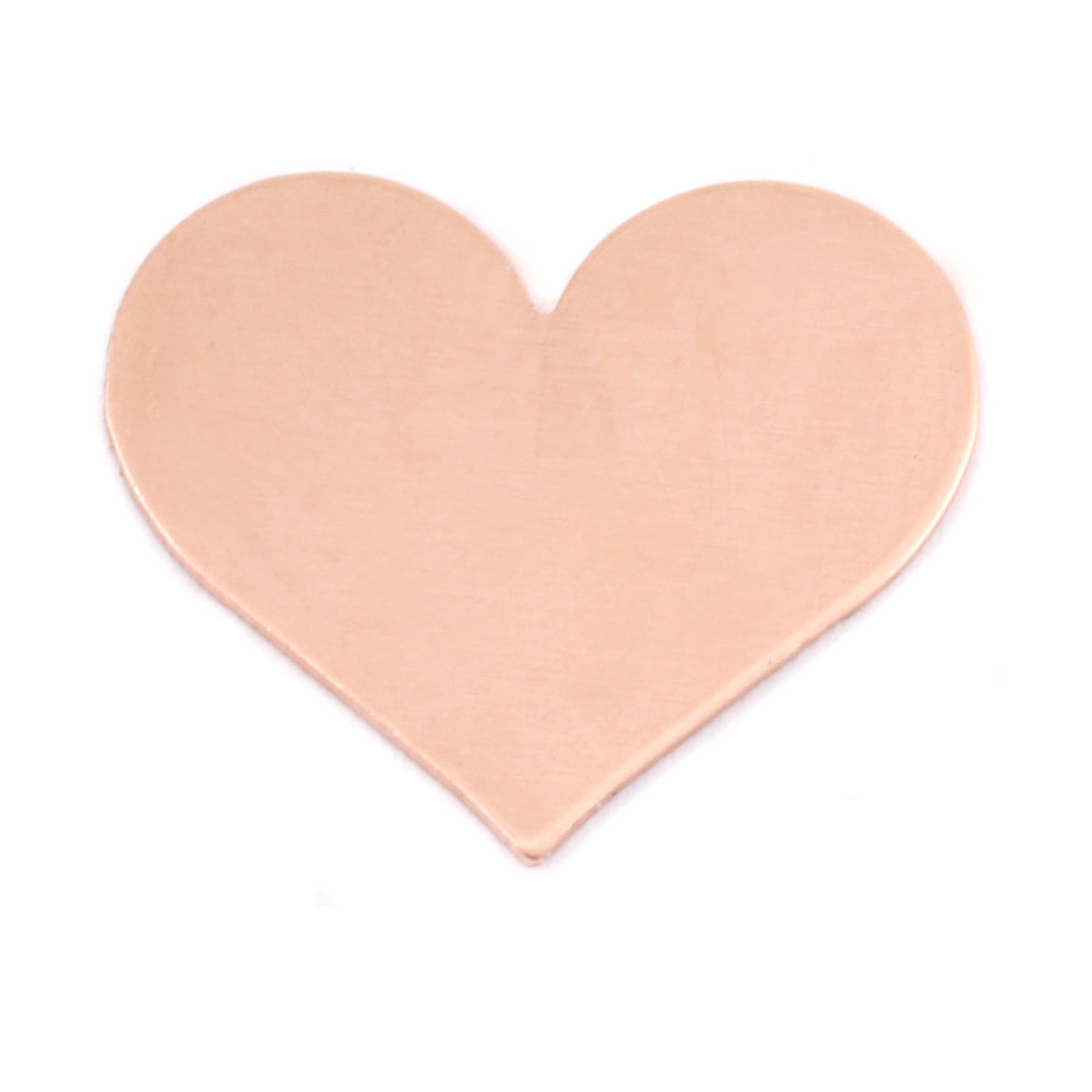 Metal Stamping Blanks Copper Classic Heart, 26.5mm (1.04") x 21.5mm (.84"), 24g